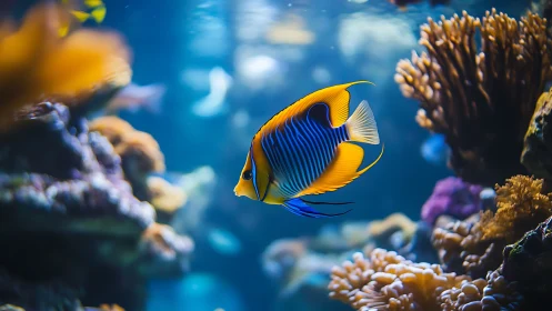 High-saturation reef fish with shallow depth of field and bokeh