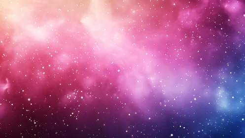 Nebula clouds glow in radiant pink, purple and blue space