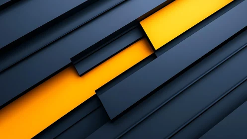 Abstract geometric pattern with dark blue and yellow layers, modern style.