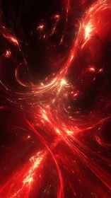 Crimson plasma streams twist through deep cosmic void.