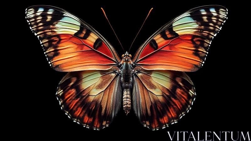 Prismatic wings hold still while midnight space listens