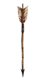 Rustic hand crafted arrow with feathered fletching charm.