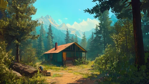 Mountain Refuge: A Cozy Cabin in the Forest.
