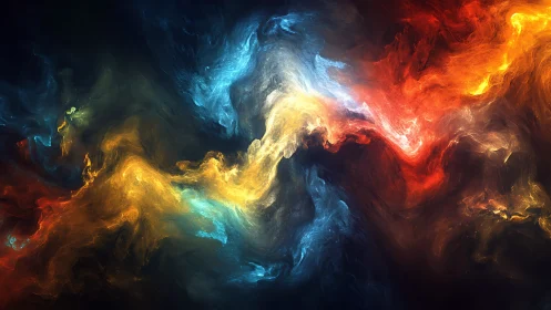 Spectral nebula vortices in triadic fire and ice color fields