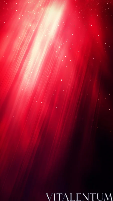 Red light rays with subtle particle glow background.