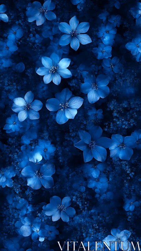Dreamy Blue Flowers Dancing in Twilight.