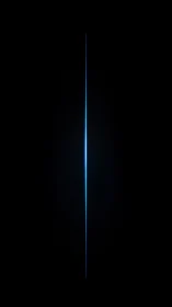Minimalist vertical blue light beam on black field.