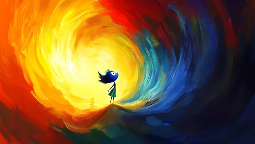 Tiny dreamer adrift in a technicolor emotional whirlpool.