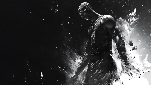 Storm of determination around a lone court warrior.