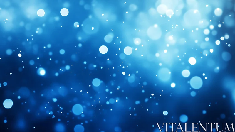 Soft Blue Bokeh Abstract Background with Glowing Light Circles.