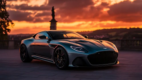 Sunset cruise dreams with a sleek teal grand touring coupe.
