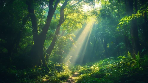 Forest Path with Canopy Light