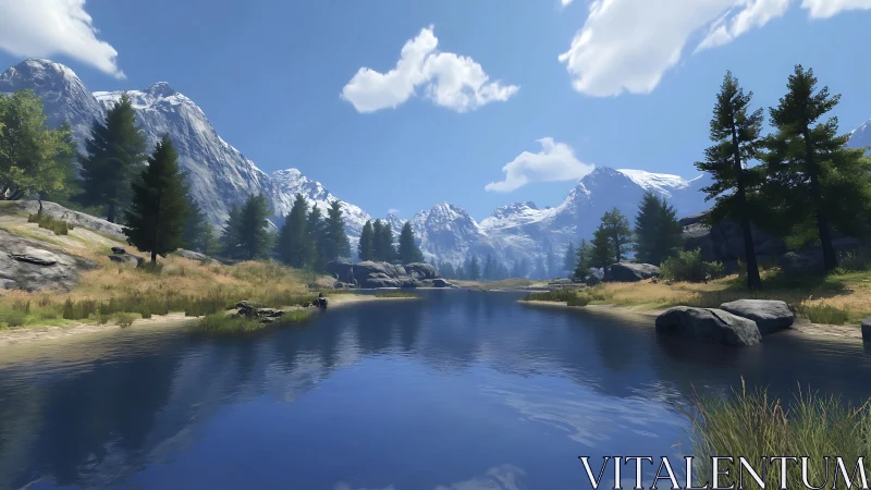 Mountain hush teaches the river to mirror blue infinity