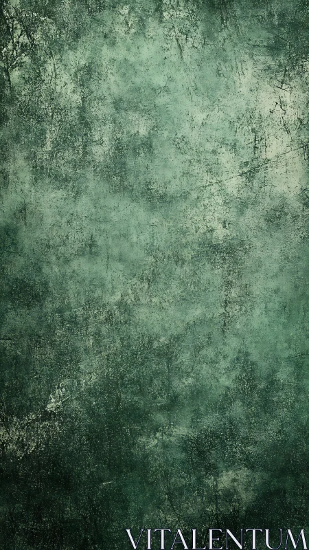 Textured emerald grunge backdrop with distressed patina finish.