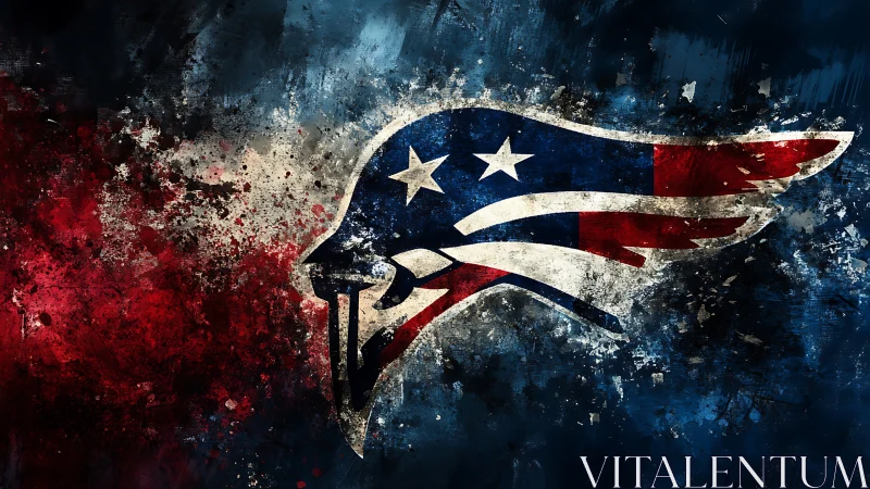 Bold patriotic football logo in a gritty painted burst.