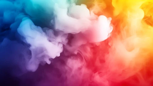 Prismatic vapor clouds swirling across gradient spectrum.