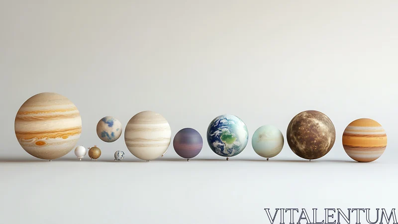 Planet parade in soft light, a sculpted solar symphony on display.