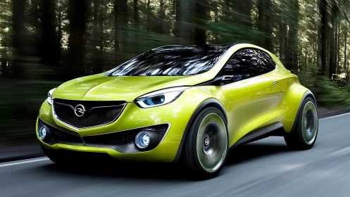 Aerodynamic lime crossover concept demonstrates dynamic motion blur
