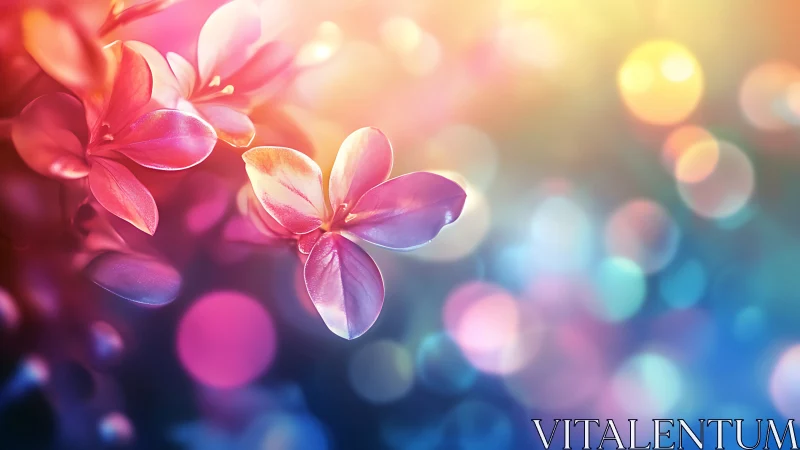 Gradient Floral Abstraction: Luminous Petals in Chromatic Bokeh.