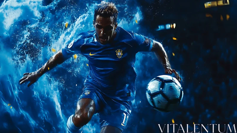 Storm-forged striker sprints through electric blue thunder