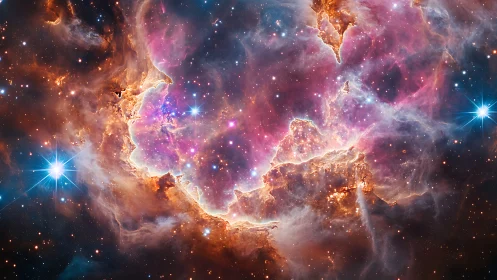 Composite space telescope capture shows structured emission nebula