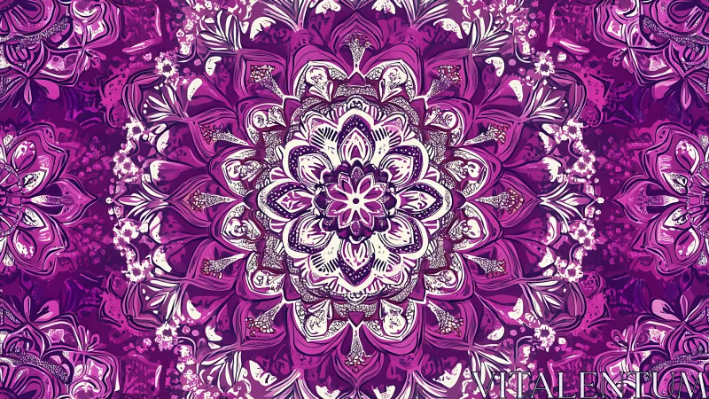 Radial mandala ornament in layered magenta vector symmetry.