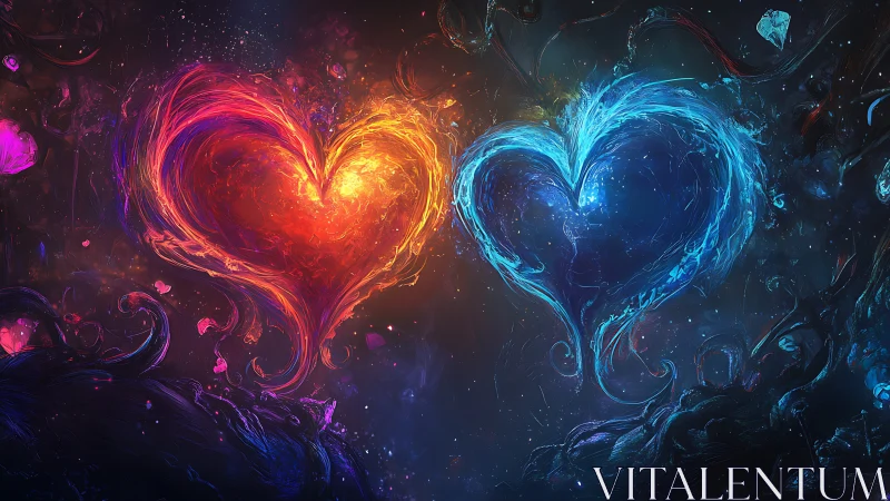 Dualistic Heart Forms Rendered in Opposing Thermal Gradients