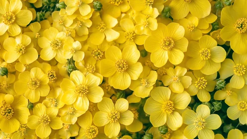 Radiant Yellow Blooms Fill the Frame with Cheerful Warmth.