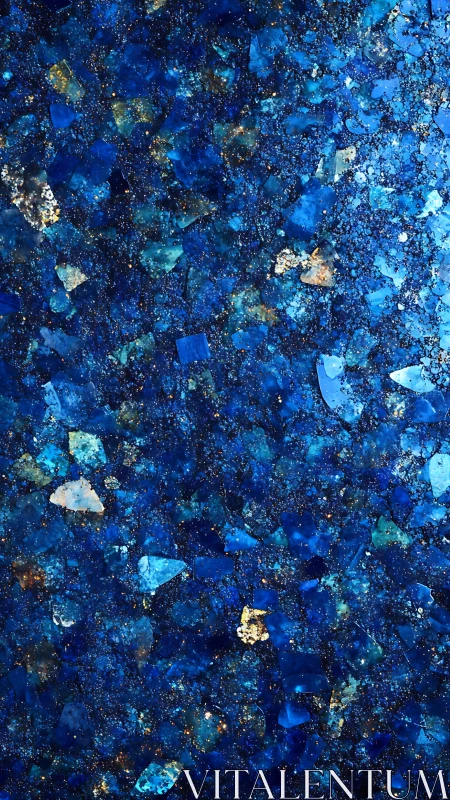 Granular sapphire abstraction with crystalline tessellations.