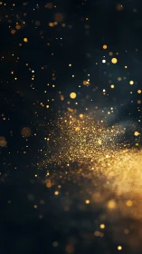 Midnight stardust swirls in a storm of molten gold light.