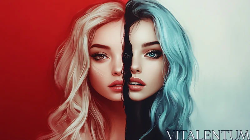 Twin-toned muse quietly fractures the canvas of identity