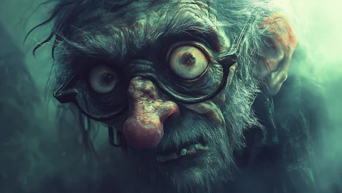 Gentle goblin grandpa with curious eyes and crooked smile.