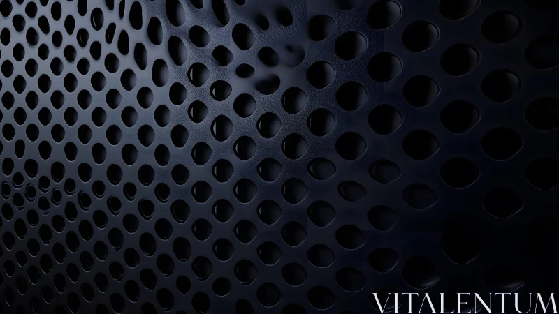 Dark perforated metal sheet with abstract geometric pattern.