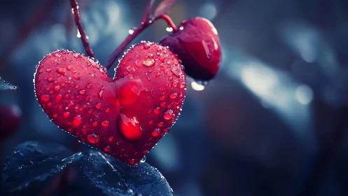 Frost-Kissed Red Berries Studded with Ice Crystals.