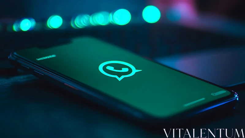 Midnight chat vibes on a glowing smartphone screen.