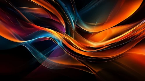 Curved translucent bands form overlapping abstract light trails