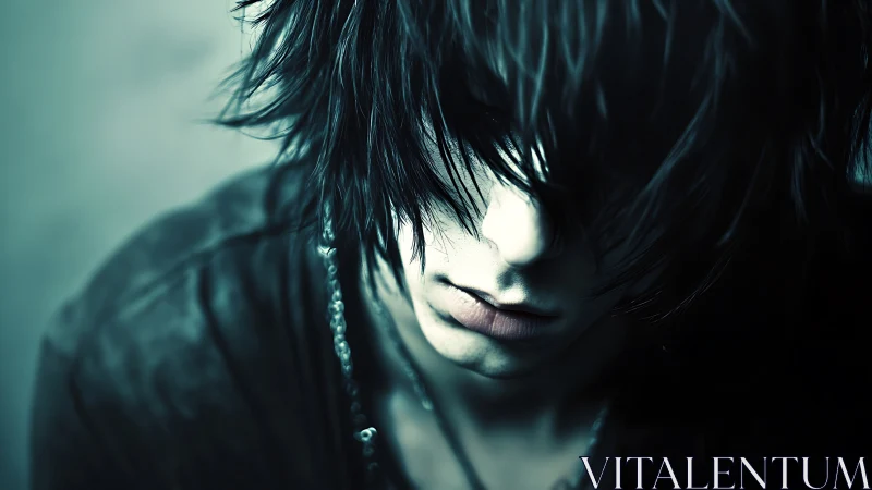 Soft neon shadows around a quietly brooding dreamer.