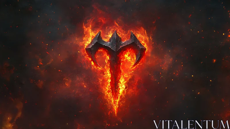 Molten demonic sigil forged in burning embers and dark ash