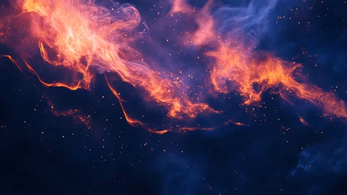 Energetic plasma formations against dark space environment.