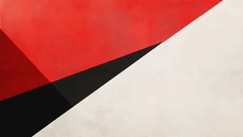 Diagonal red black white geometric planes in tension.