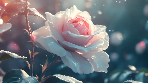 Crystalline Rose Whispers at Dawn's Golden Hour
