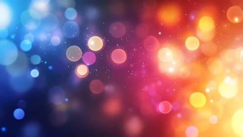 Vibrant bokeh lights abstract background in blue and orange tones.