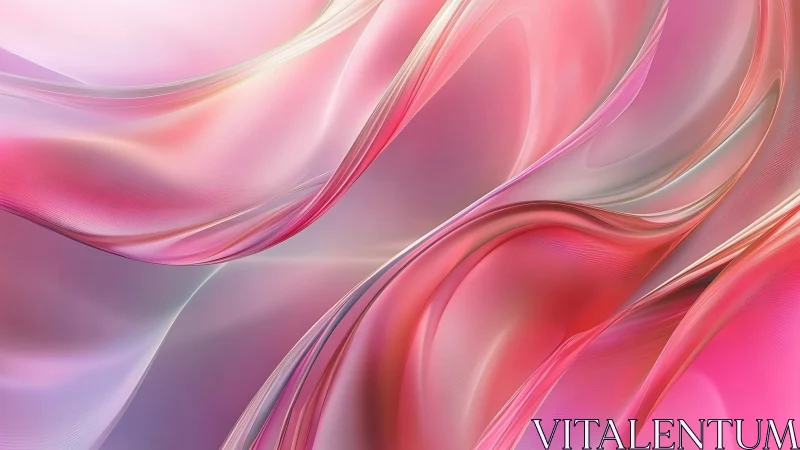 Iridescent pink fluid waves in abstract digital motion.
