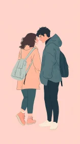 Two souls lean into whispered confessions beneath rose-tinted reverie