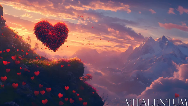 Cloudborne Heart Cascade: Romance Floats Above Alpine Dreams.