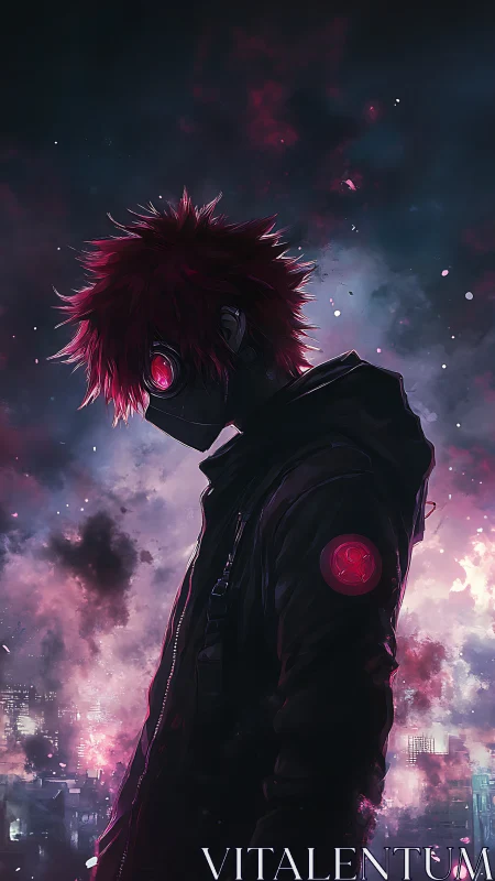 Neon Ashwatcher in a Blushing Apocalypse Skyline.