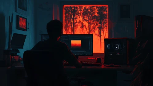 Midnight editor sculpts fiery worlds beyond glowing screen