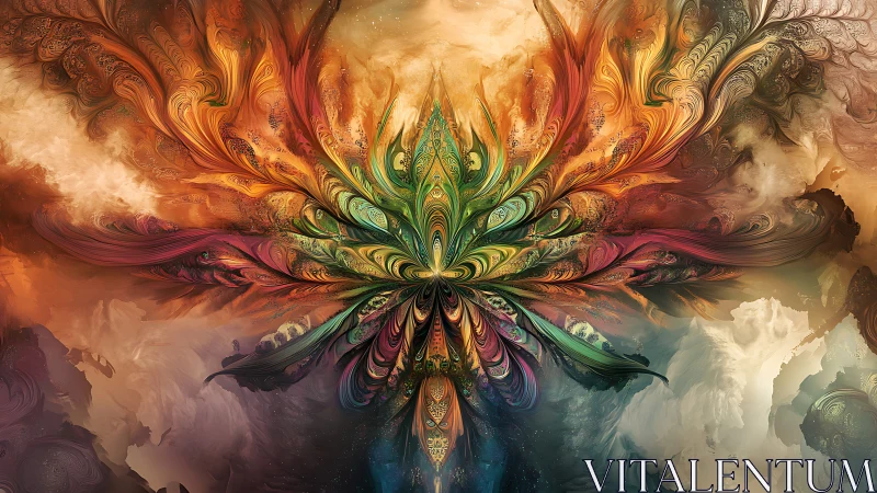 Mystic rainbow bloom swirling through a painted dreamscape.