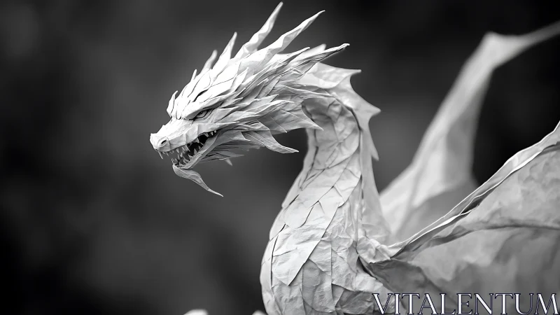 Intricate paper dragon sculpture with fierce, magical charm.