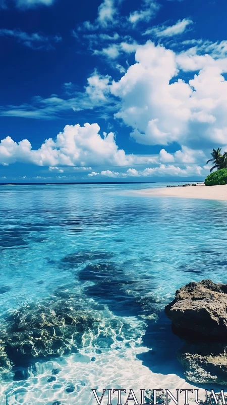 Cloud castles hover while turquoise tides polish hidden reefs